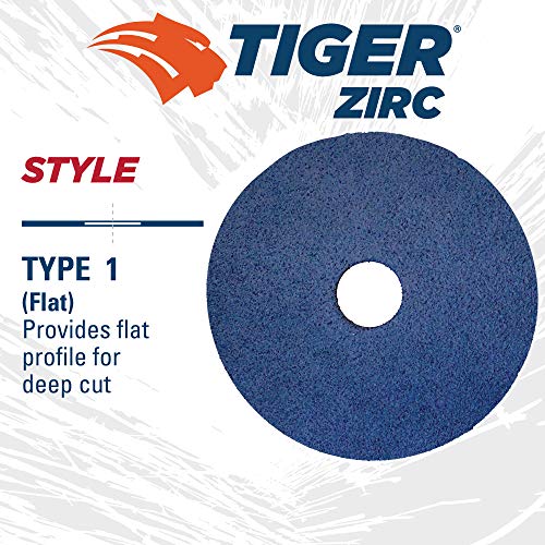 Image of Weiler 59737 Tiger Zirconia Alumina Resin Fiber Sanding & Grinding Disc, 4-1 /2 inch Diameter, 120 Grit, 7 /8 inch Arbor Hole (Pack of 25)