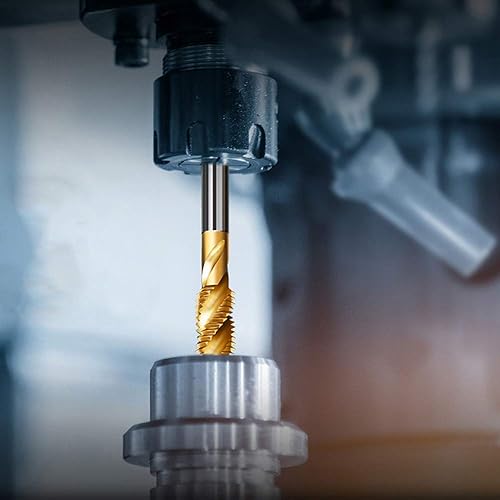 Miniatura 6 de Rocaris Juego de 5 grifos métricos M3 M4 M5 M6 M8 recubierto de titanio HSS espiral flauta métrica