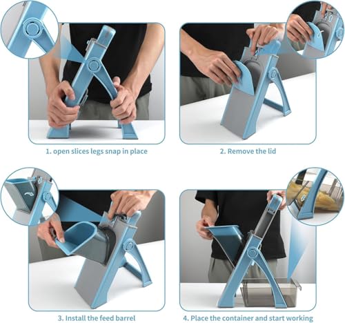 Image of DAYANIDHI Vegetable Cutter Potato French Fries Graters Manual Shredder Efficiently Shred Grate and Cut Potatoes for Household Kitchen | Upgrade Safe Mandoline Slicer Adjustable Vegetable Food Chopper