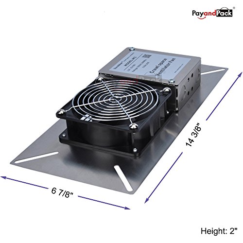 Durablow MFB M1 Air Out Stainless Steel 304 Crawl Space Foundation Fan Ventilator + Freeze Protection Thermostat + Radon Mitigation - Thumbnail 3