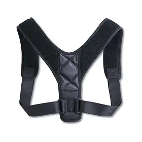 Corretor de Postura Ajustável Unissex, Suporte Ortopédico para Coluna e Ombros, Faixa Lombar Ergonômica em Preto, Alívio de Dores nas Costas, Cinta Corretiva para Postura Diária
