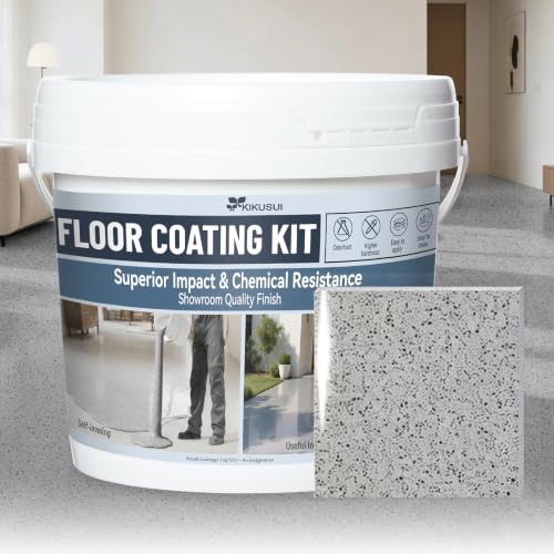 Pintura epoxi con arena para pisos multi-superficie autonivelante (gris océano) 1 galón para garage, sótano, patio y entrada miniatura 1