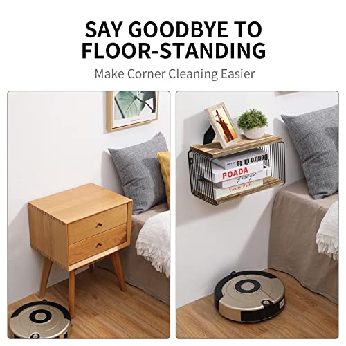 Adowes Nightstand For Wall Floating Nightstand Geometric Wood Bedside Shelves Multi As Floating Wall Shelves For Storage In Bedroom, Living Room, Bathroom, Kitchen, Office And More Carbonized Black #TOP2