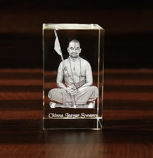 Image of Personalized 3D Cube Crystal Photo Frames Rectangle Shape (5x5x8 CM) with free light base