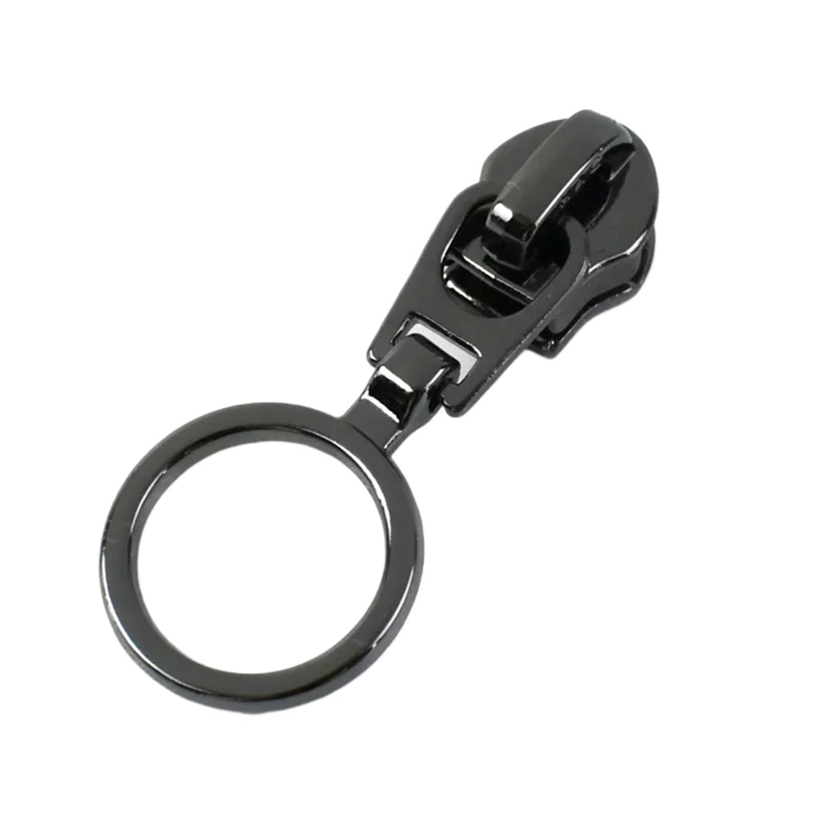 Zipper Pull Replacement Parts, Black No5 Zipper Pulls 50 Pcs for Nylon Zippers(3-Black)
