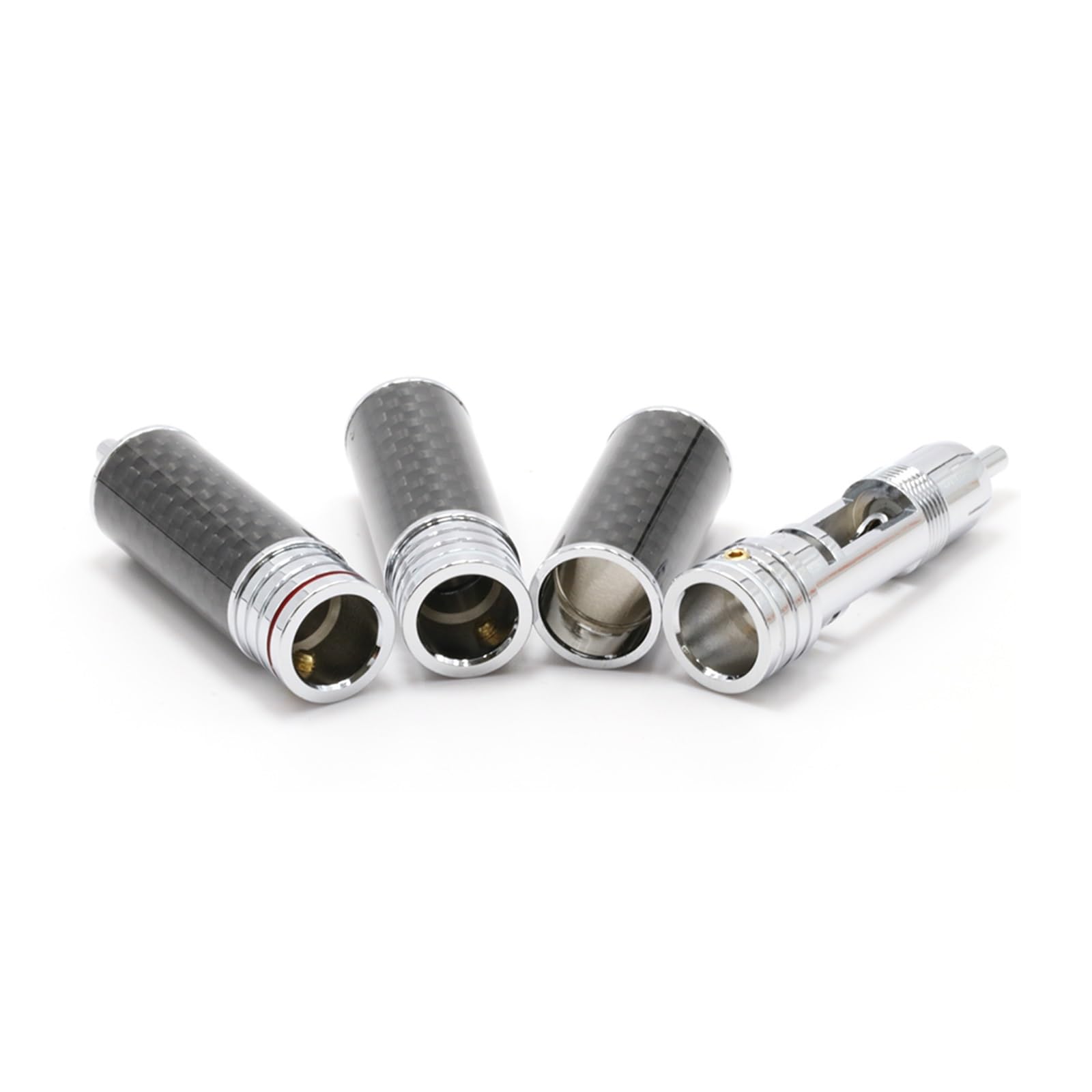 Lot de 4 connecteurs de câble d'interconnexion de prise jack plaquée rhodium for accessoires de prise audio Hifi