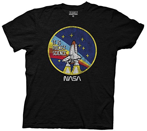 Ripple Junction NASA Adult Unisex It is Rocket Science Light Weight 100% Cotton Crew T-Shirt LG Black