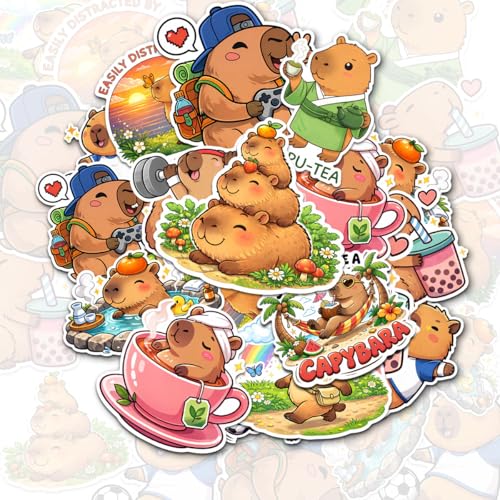 Calcomanías de capibara en pack infantil ideal para regalar y decorar cuadernos escolares 2
