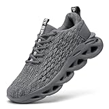 HOMASS Men's Tennis Breathable Walking Shoes Ultra Lightweight Casual Sport Gym Fashion Sneakers (Grey,14)