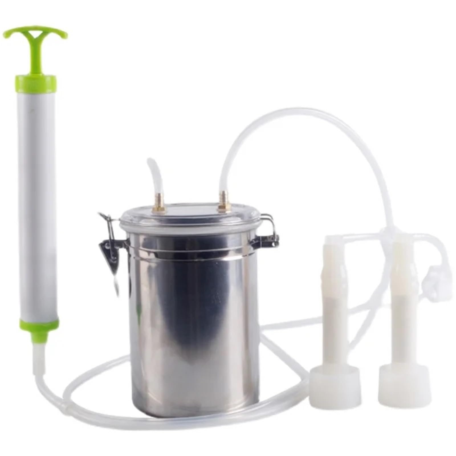 Ordeñadora manual Ordeñadora manual de 2 l for vacas y cabras, acero inoxidable, con bomba vacío for leche oveja cabra(2L-Goat)
