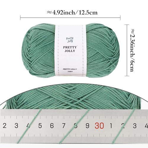 Hilo suave para bebé Pretty Jolly 100% algodón en tono salvia con 4 madejas de 160m 3