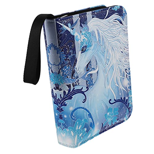 ifundom Sammelkarten Album Für Trading Cards Pu Kartenhalter Mit Reißverschluss Einhorn-Design Kratzfest Und Vielseitig Einsetzbar Für Sportkarten Spielkarten Und Fotos