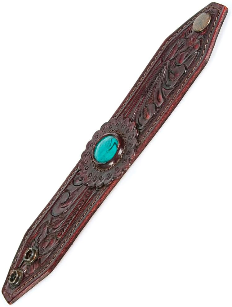 American Darling Bracelet Hand Tooled Carved Genuine Leather Women | Handmade Western Rustic
