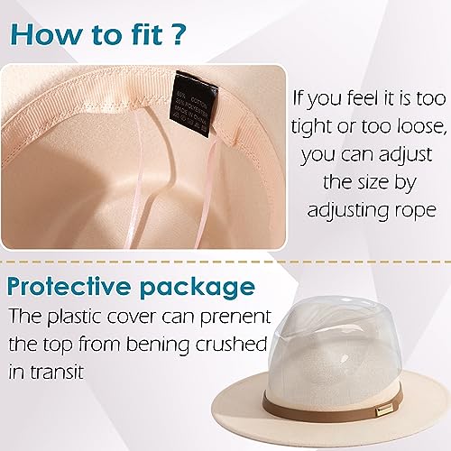 Image of Fedora Hats for Men Wide Brim Panama Hat with Classic Belt