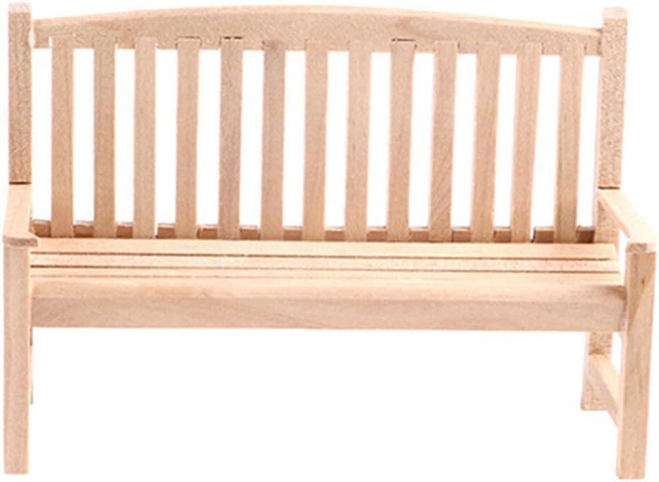 Miniature Chair Dollhouse Furniture 1:12 Park Bench Wooden Chair Statue Village Micro Landscape Decor Fairy Garden Decor Mini Chair Model Small Home Accessories