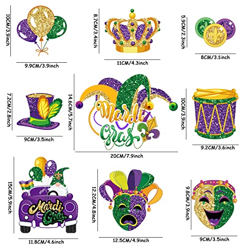 Imanes decorativos Whaline Mardi Gras 15 piezas miniatura 2