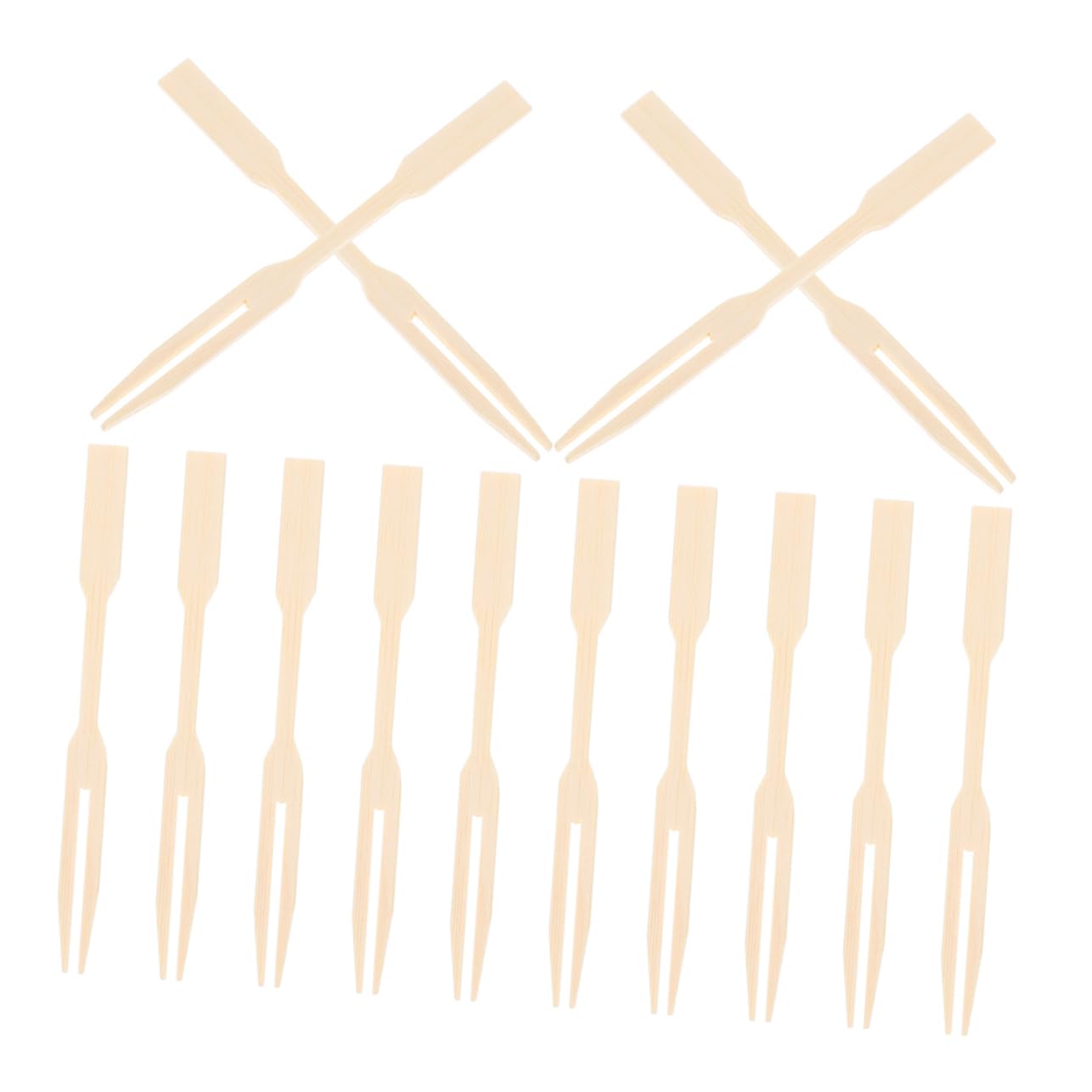 Hemobllo Set of Bamboo Forks Mini Charcuterie Forks Elegant Appetizer Picks for Parties Easy Clean for Boys and Girls Holiday Dessert Snack Cupcake