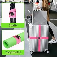 WISYOK Koffergurt, 2 Stück, 130-250cm, Rosa, Kofferband Gurt Auffällig – Ansicht 7