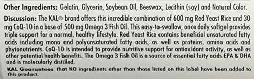 Kal Red Yeast Rice COQ10 Omega 3, 60 Count