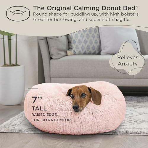 Image of Best Friends by Sheri Original Calming Donut Dog Bed, Cotton Candy, 23 inch