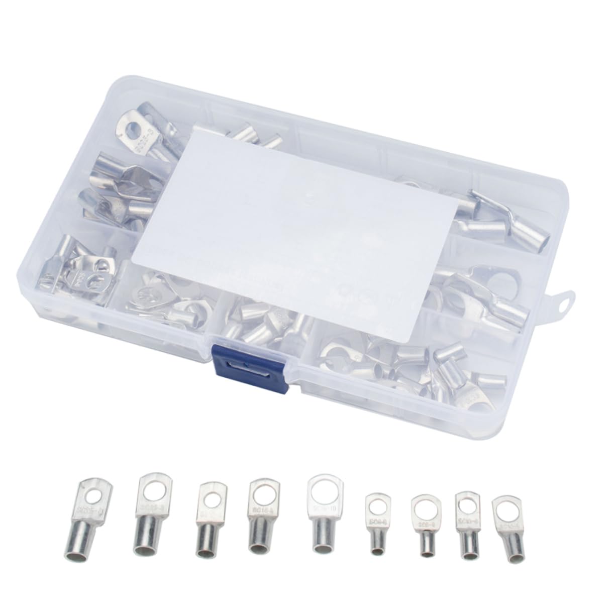 PRETYZOOM Bare Terminal Kit (65pcs) Terminals Peeping Copper Tinned Tube Lug Corrosion Protection High-Temperature Durability Insertion (Wire Connections Electric Connectors for Wiring)