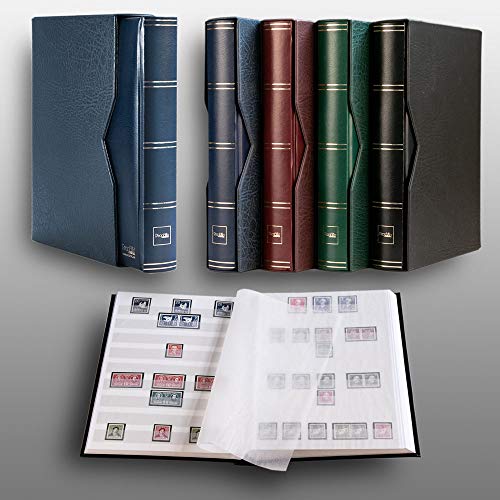 Prophila Stockbook 64 pages blanches et housse marron pour timbres - 2