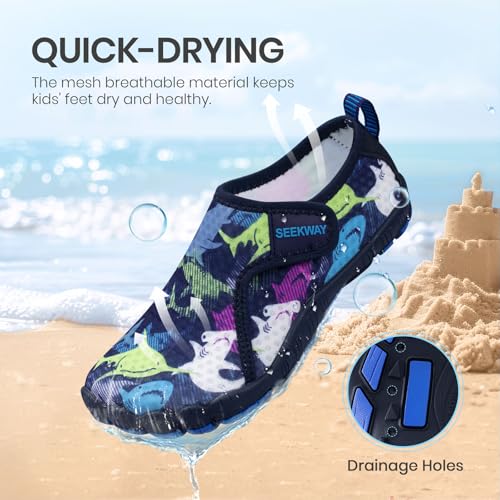 Image of SEEKWAY Barefoot Water Shoes for Kids - Wide Toe Box and Quick-Dry Sand Shoes Toddler for Hiking Swim Beach Pool Kayak Sport Accessories, Camping Essentials Non-Slip for Boys Girls Sizes