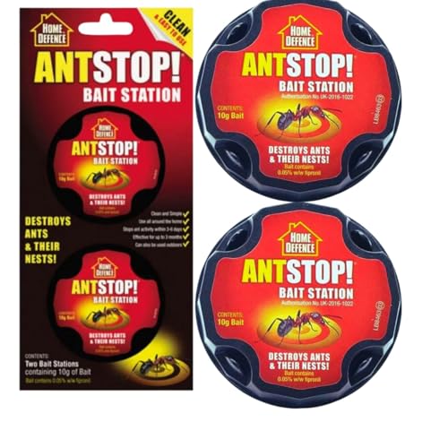 Home Defence Ant Stop Bait Station - Home Defence Ant Killer with a Thank You Sticker - Insect Control - Use Indoor And Outdoor - Pre-baited Ant Station