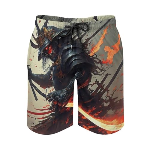 Beach Shorts for Men Pattern Funny Ghosts Hawaiian Swim Board Shorts Mesh Lining Swimming Trunks Pocket4