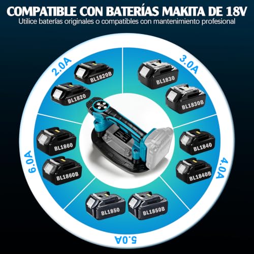 Vibrador para azulejos compatible con Makita 18V y ventosa de 225 mm 6