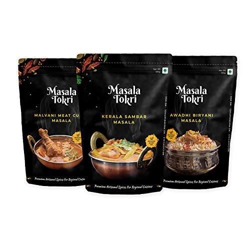 Masala Tokri – Malvani Meat Curry, Awadhi Biryani Masala & Kerala Sambar Masala,100 g