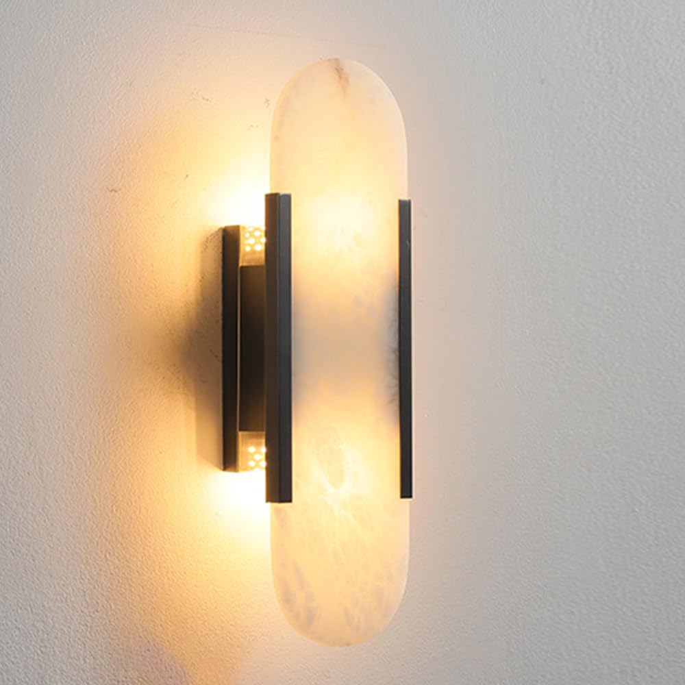 HYJAUSXB Nordic Marble Wall Lamp - Modern Stone Sconce for Living Room, Hallway, Bedroom Natural Hardwired Lighting Fixture