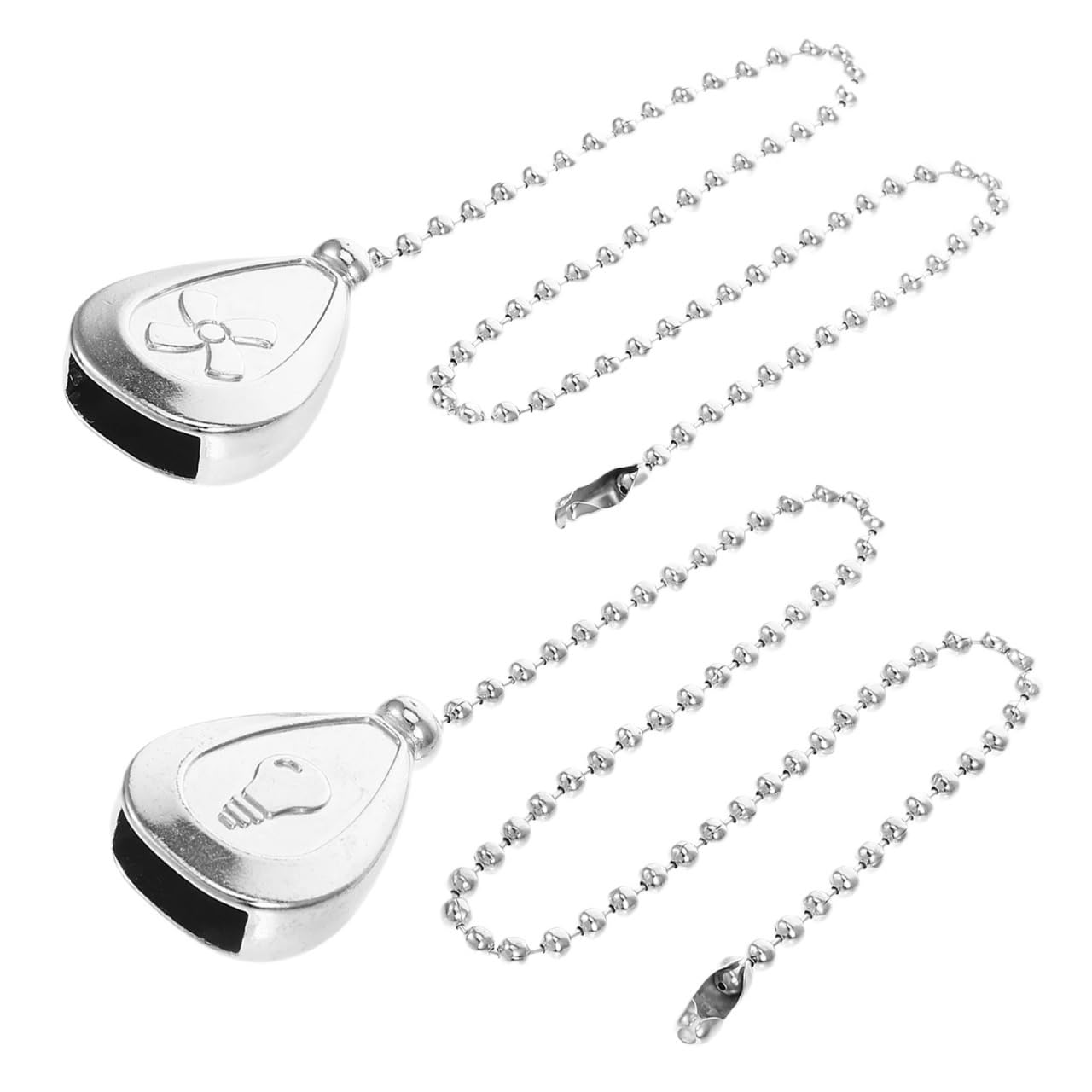 Gwyzax Fan Pulls for Ceiling Fans 4 Sets Ceiling Extender Pull Chains Silver Zinc Alloy Light Fixture Fan Switch Connector