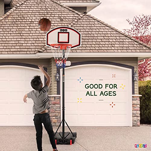 Play22 Kids Adjustable Basketball Hoop Height 57 FT Portable