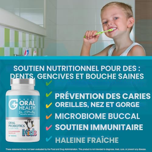 Probiotiques oraux pour le traitement de la mauvaise haleine pour les soins dentaires des enfants et la prévention des caries avec BLIS K12 M18 – Probiotiques dentaires Dr Formulated pour les dents et – vue 3