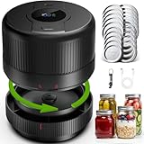 Wothfav Vakuumierer für Gläser | Elektrisches Mason Jar Vakuum Sealer für Breite und Normale Öffnung | Tragbares Vakuumiergerät für Gläser | Geschenke für Sie, Mama, Oma, Schwarze Upgrade-version