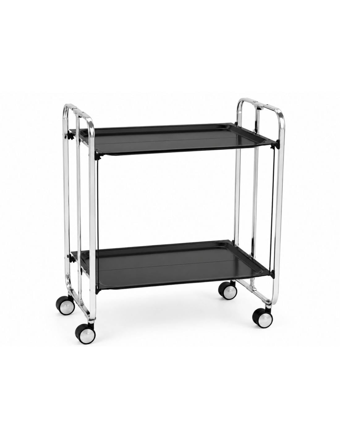 Mesa plegable con ruedas, chasis cromado.