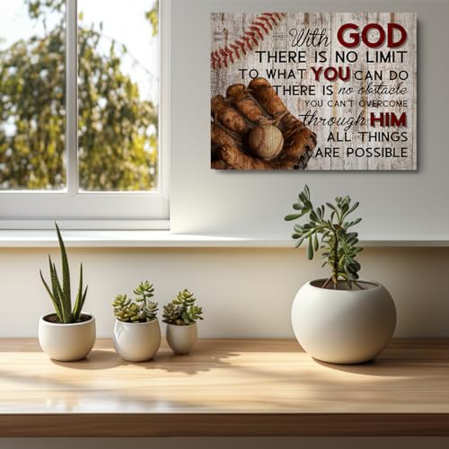 Tbt TBT625 Baseball Gifts Stuff Religious Baseball Canvas Wall Art Wall Decor Inspirational Boys Men Room Rustic Framed Posters Art Prints Artwork Pictures thumb #3