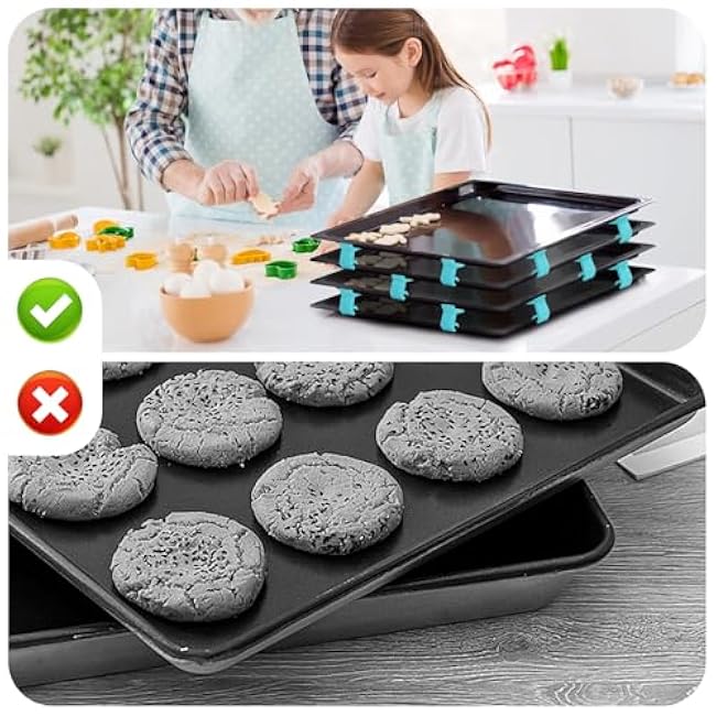 16PCS Baking Sheet Stackers - Space Saving Trays Holder for Kitchen, Oven, Fridge | Heat-Resistant & Reusable Tray Organizer (5.5x3.5x2.5cm)