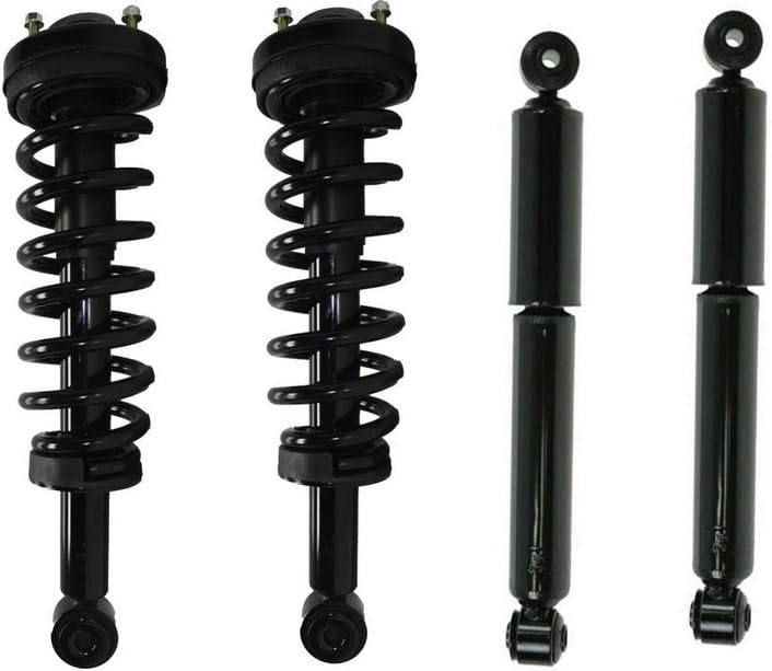 DTA 70018 Full Set 2 Front Complete Struts with Springs and Mounts + 2 Rear Shocks 4-pc Set, (2WD ONLY) Compatible with 2004-2008 Ford F-150, 2006-2008 Lincoln Mark LT