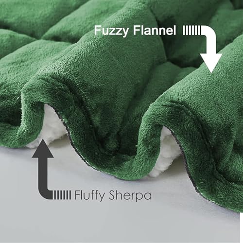 Image of yescool Weighted Blanket for Adults (15 lbs, 60 inch x 80 inch, Emerald Green) Heavy Blanket for Sleeping Perfect for 140-160 lbs, Queen Size Breathable Blanket with Premium Glass Bead