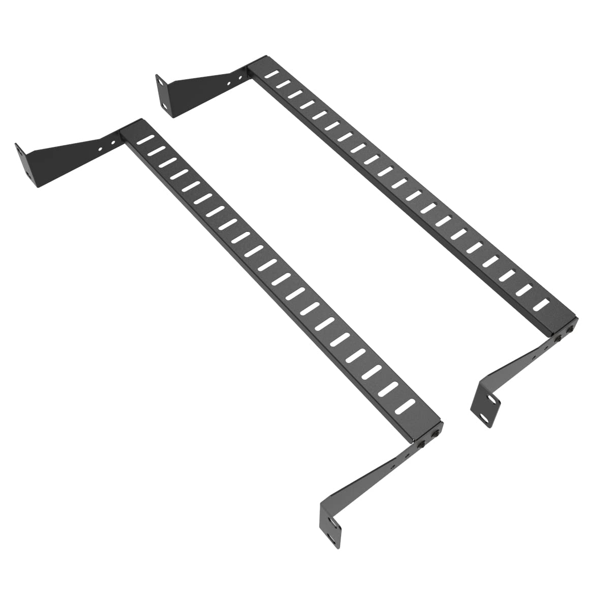 JINGCHENGMEI 2 Pack of 1U Horizontal 19-Inch Rack Mount Cable Management Bracket Cross Bar Panel Black (1U2PCS)