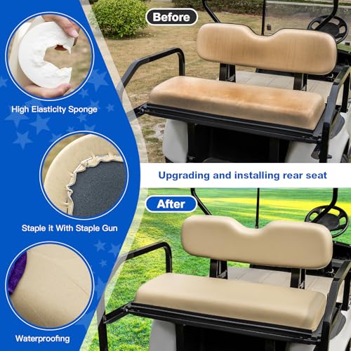 NOKINS Golf Cart Rear Seat Replacement Cushion,Tan Back&Bottom Cushion by NOKINS - Used condition - Image 4