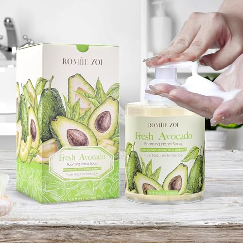 Image of ROMIIE ZOI Foaming Hand Soap, Avocado, 500ml / 16.8fl.oz | With Gift Box, Gentle cleansing, nourishes skin without drying