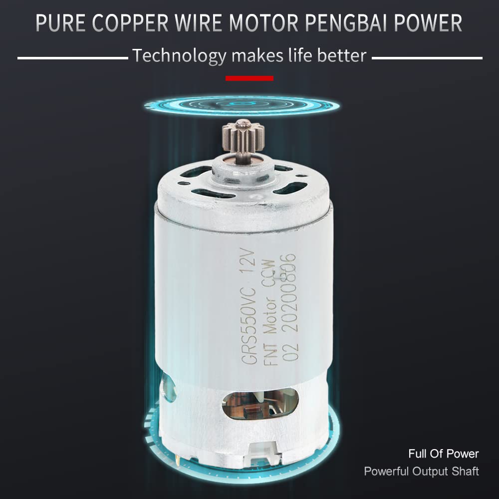ChgImposs Micro motore RS550 DC 12V 23000 giri/min con 11 denti a due velocità e cambio ad alta coppia per trapano avvitatore senza fili