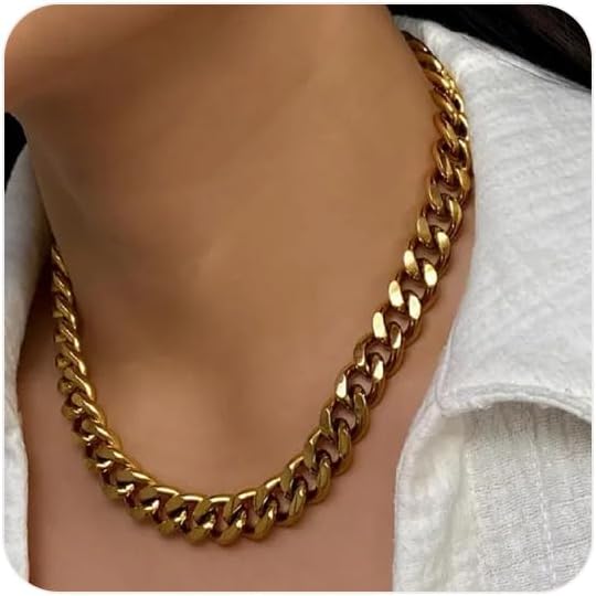 FEEL STYLE Chunky Cuban Link Chain for Men Women - Stainless Steel Gold Necklace for Women Men - Gold Silver Plated Choker Thick Trendy Punk Hip Hop Chain Jewelry 8mm/12mm/16mm