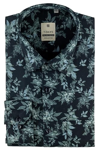 Image of 7-DAYS Men's Premium Printed Shirt - 100% Cotton, Regular Fit, Full Sleeve, with Pocket - Versatile for Formal Occasions and Casual Wear