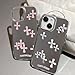 xoniery Compatible with iPhone 14 Plus Cute Glossy Mirror Back Case,Cross Pattern,Senior Shockproof Protection for iPhone 14 Plus Case for Women Girls-White