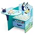 مكتب كرسي Delta Children Bluey مع سلة تخزين - معتمد من Greenguard Gold ، أزرق
