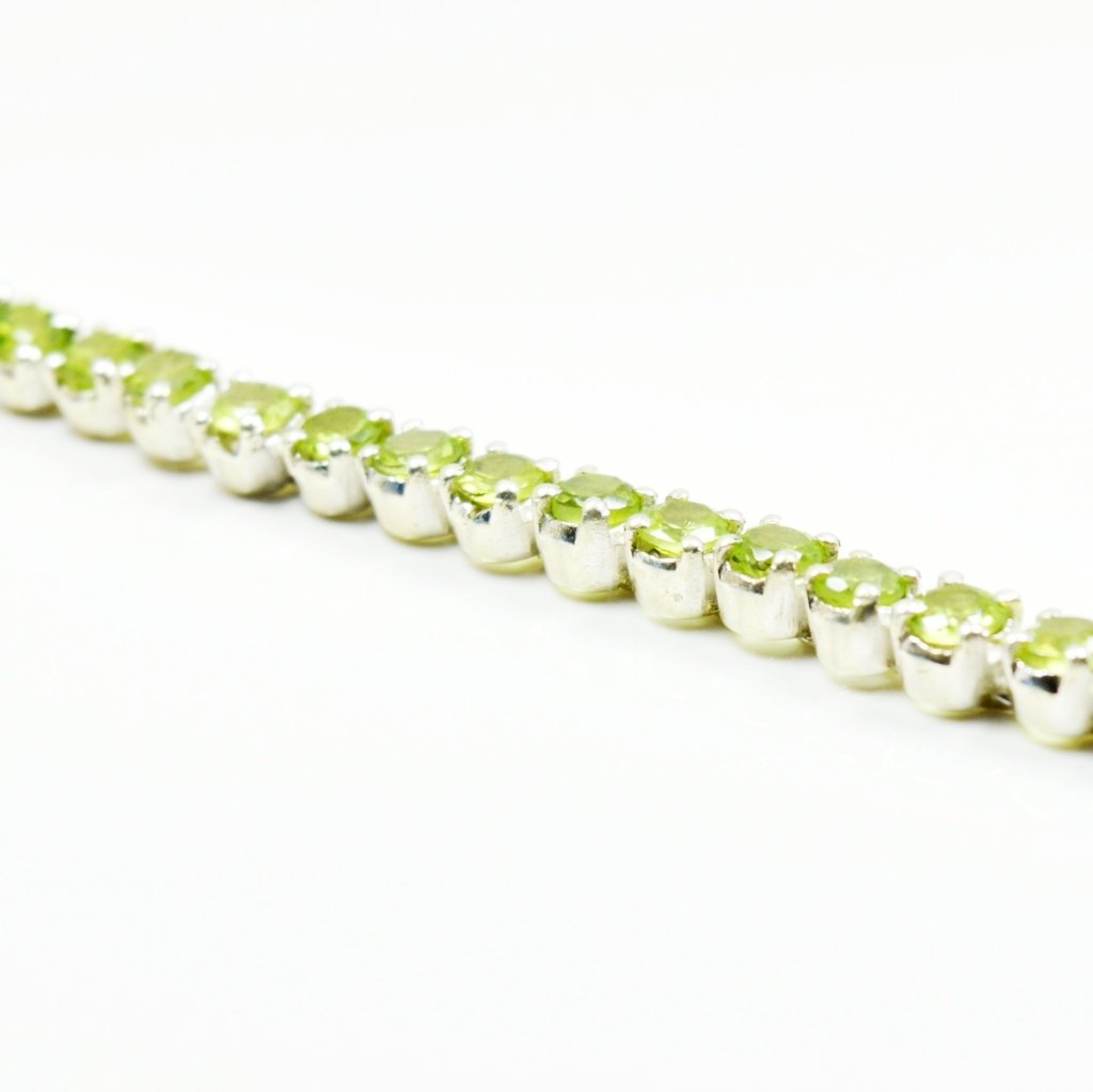 Braccialetto in Argento Sterling 925 con Pietre di peridoto Naturali